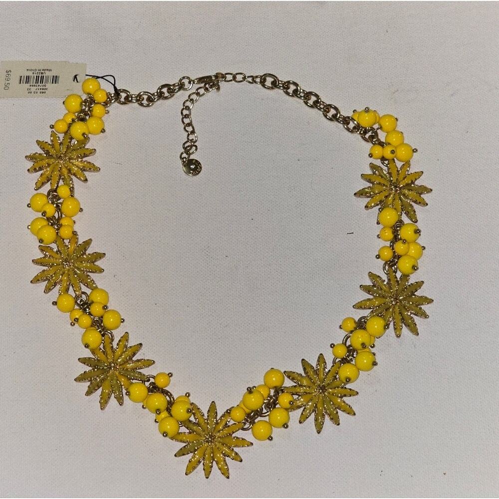 Loft Gorgeous Yellow Flora Collar Bibb Necklace New